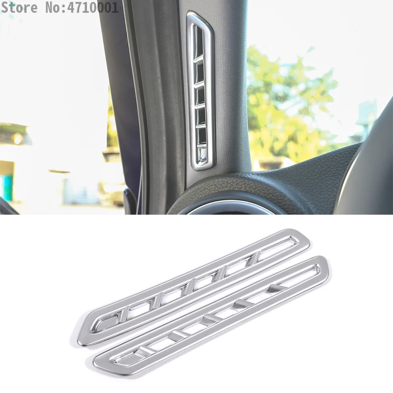 

New! For Alfa Romeo Giulia 2017 ABS Chrome Car A Pillar Post AC Air Conditioning Vent Outlet Frame Cover Trim 2pcs Accessories