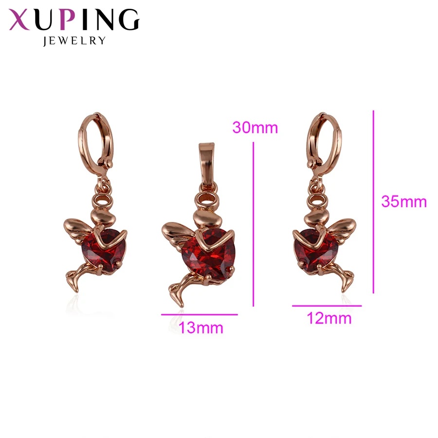 Xuping Модные Роскошные Ювелирные наборы ангел любовь розовое золото покрытие