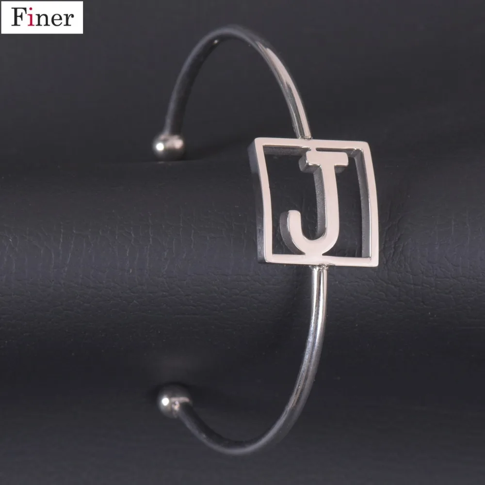 

New Aarrive J Letter Bracelet Stainless Steel Silver Color Name Bangle