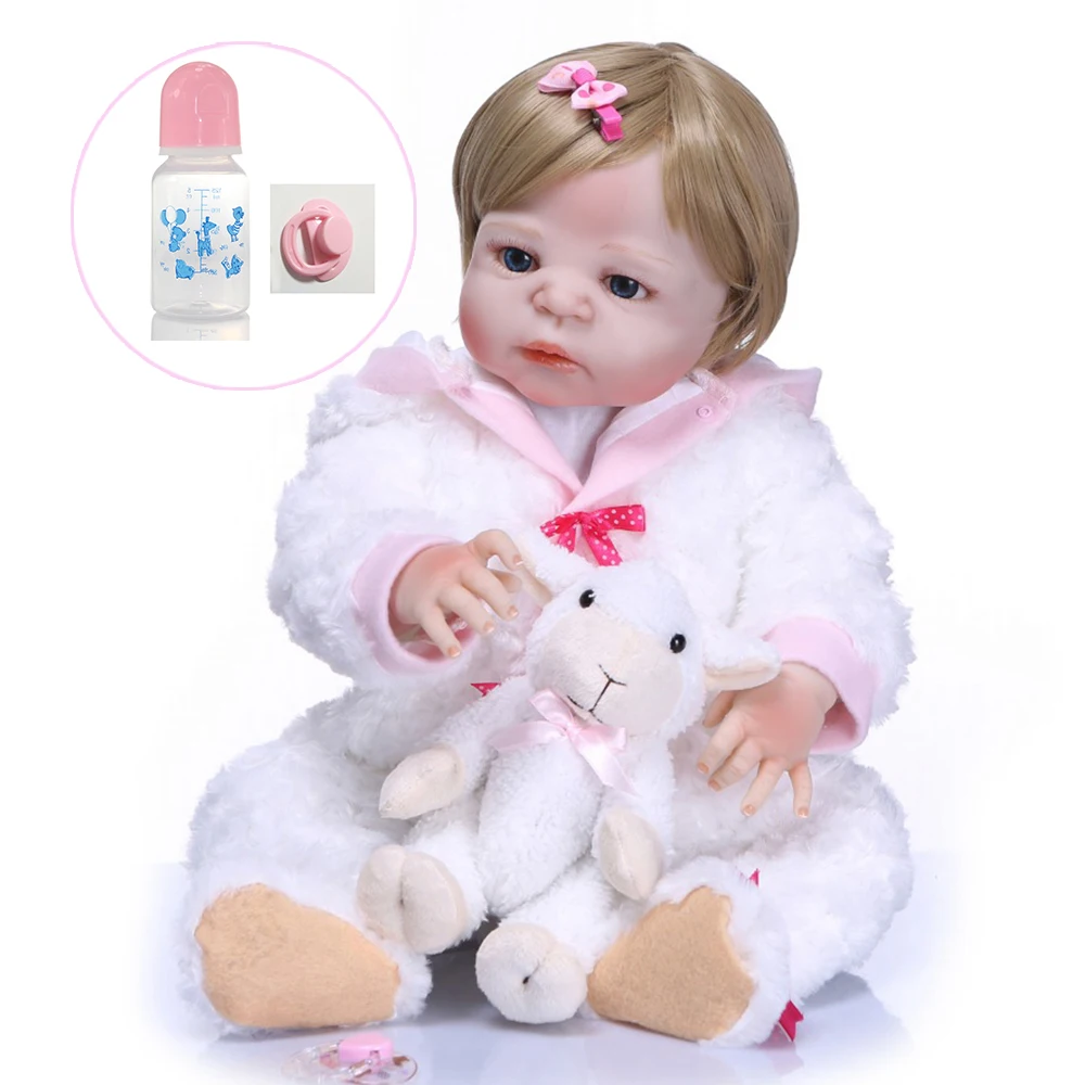 all SIlicone Girl Reborn Babies Doll Toy in Soft white plush clothes Lifelike brown eyes Princess Baby Bonecas Bebe | Игрушки и хобби
