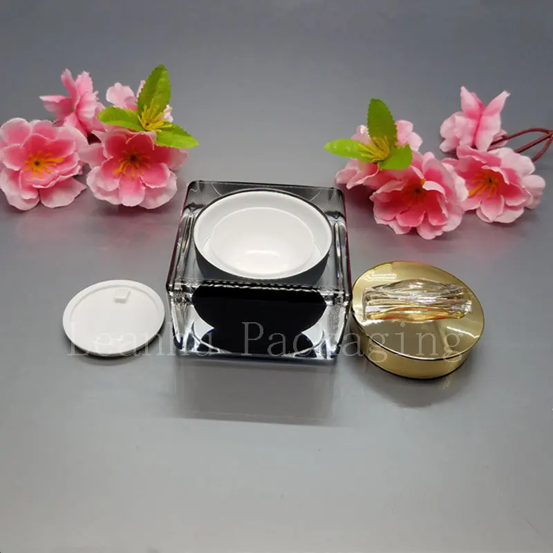 Квадратные черные акриловые косметические Бутылочки для лосьона и крема