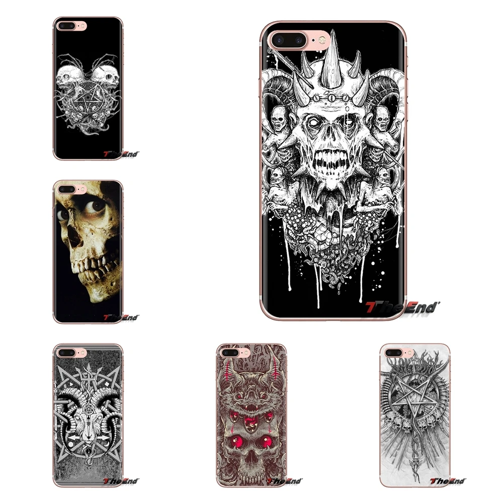 Сатанинский череп мягкие прозрачные чехлы Чехлы для iPod Touch Apple iPhone 4 4S 5 5S SE 5C 6 6S 7 8 X