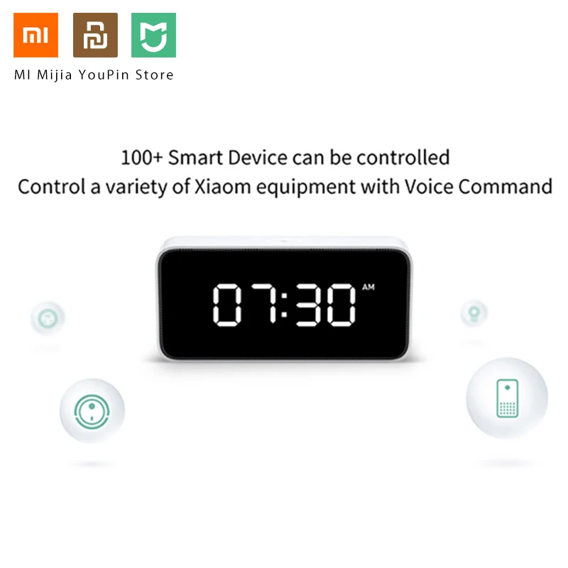 Оригинальный Смарт-будильник Xiaomi голосовое вещание часы Xiaoai ABS настольные Dersktop