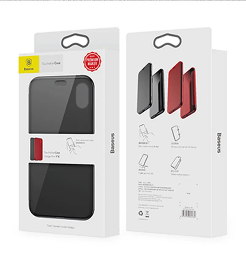 Тонкий флип-чехол Baseus для iPhone X 360, защитный чехол из ТПУ для iPhone X 10, защитная пленка на весь экран