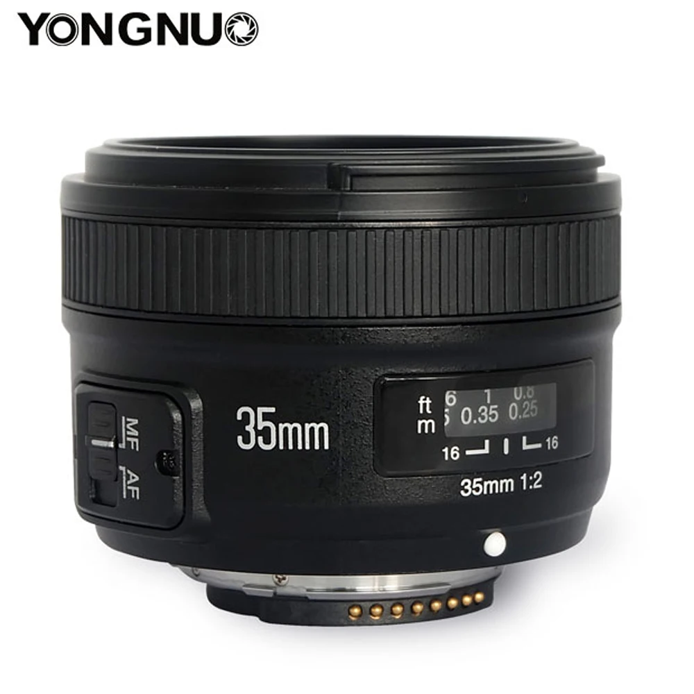 YN35mm F2 YONGNUO объектив камеры для Nikon Canon EOS YN35MM объективы AF MF широкоугольный 600D 60D 5DII 5D