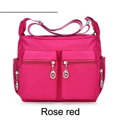 Rose red Водонепроницаемые дорожные женские сумки-мессенджеры, повседневные клатчи Carteira, винтажные вместительные сумки для девушек, женские сумки через плечо, сумки на плечо - Цвет: Rose red