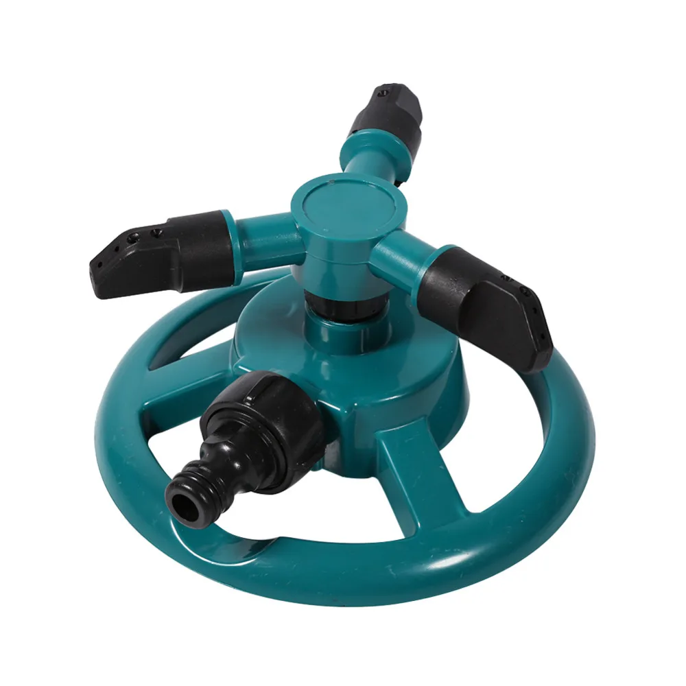 

360 Degree Automatic Garden Sprinklers Water Durable Three Nozzle Arm Pipe Hose Rotating Water Sprinkler System