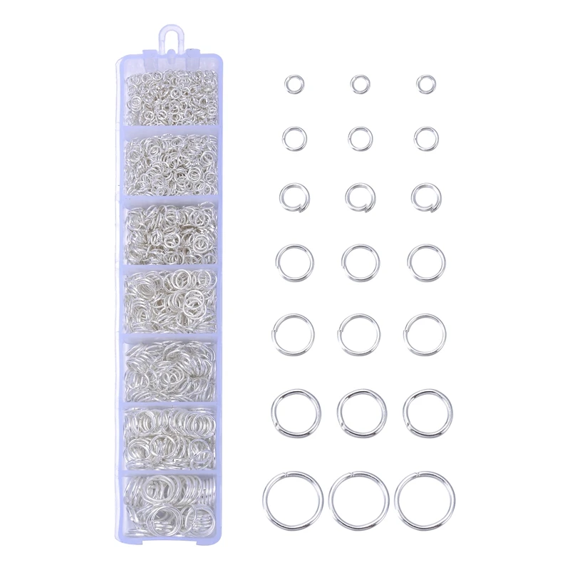 alloy 3-10mm 1450pc 4000 шт./компл. комбинированное Открытое кольцо замкнутое кольцо Пряжка Омаров отправить Ручные плоскогубцы ожерелья DIY Ювелирные изделия Аксессуары - Цвет: alloy 3-10mm 1450pc