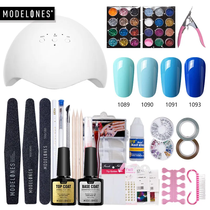 Modelones 32 шт./лот инструменты для нейл арта набор светодиодных ламп Замачивание