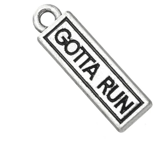 30pcs Gotta Run lettering Charms Antique silver pendants Handmade Jewelry Making DIY Supplies European Alloy accessories Hot gif | Украшения