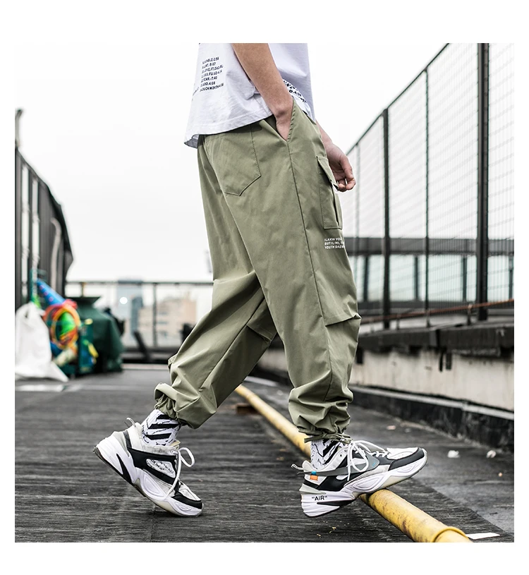 LAPPSTER Men Streetwear Carog Pants Summer Joggers Pants Men Black Hip Hop Harem Pants Korean Style Trousers Polyester