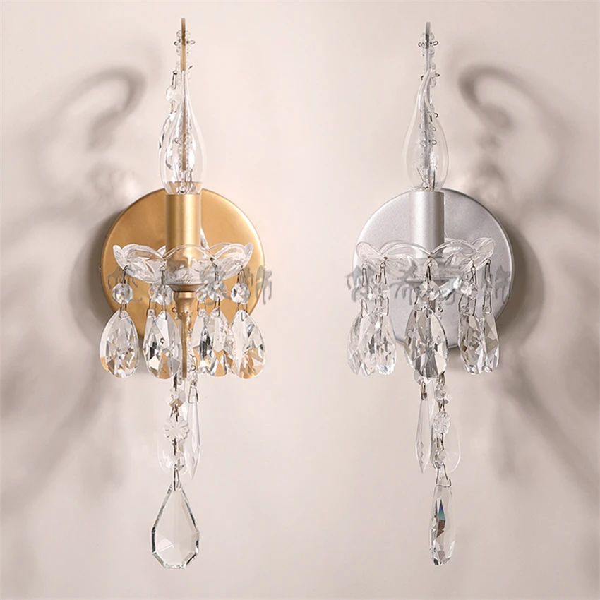 Роскошные французские хрустальные настенные светильники прикроватное Бра в