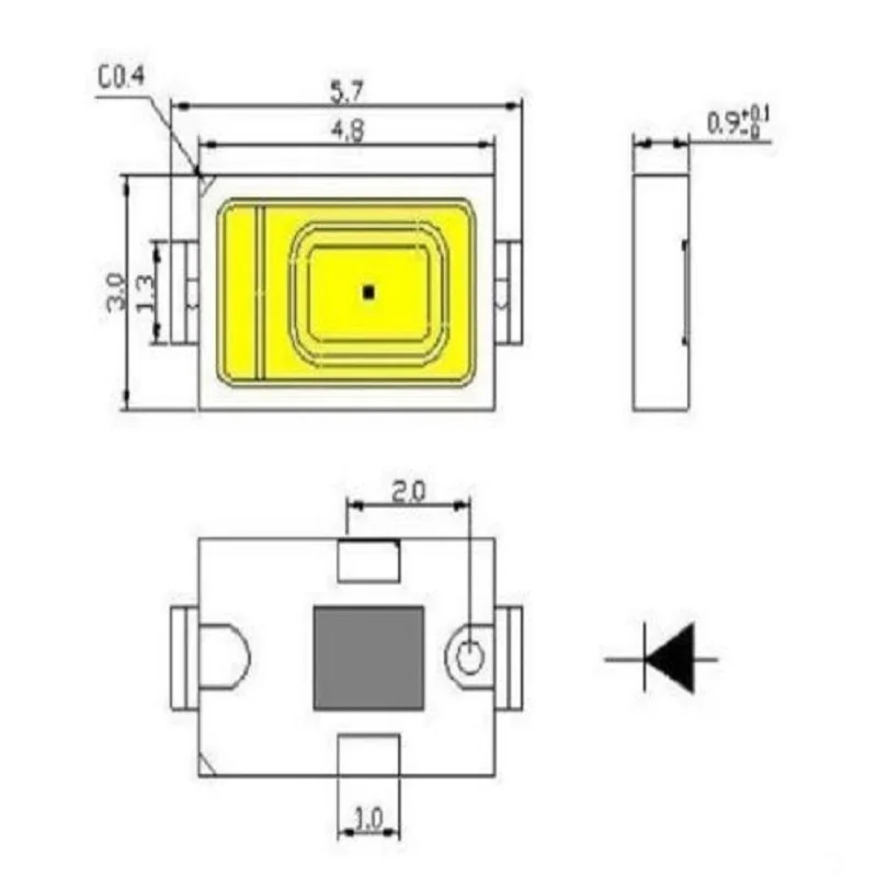 100 шт. высокомощный 0 5 Вт 1/2 SMD чип 5630/5730 красный зеленый синий желтый УФ