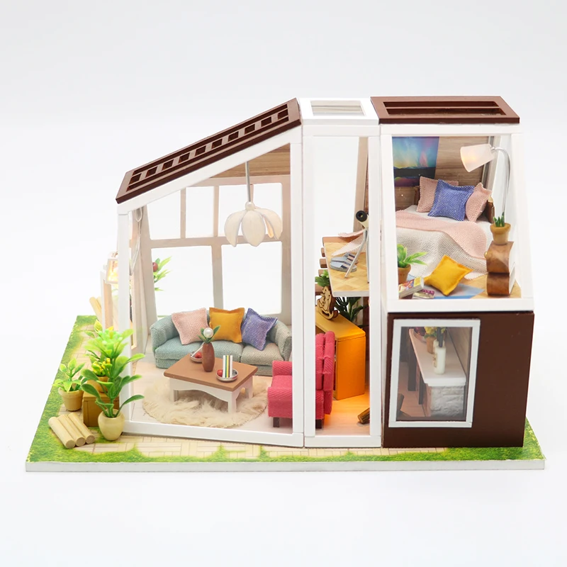 Новинка кукольный домик DollhouseToys для детей миниатюрный сделай сам С Пылезащитным