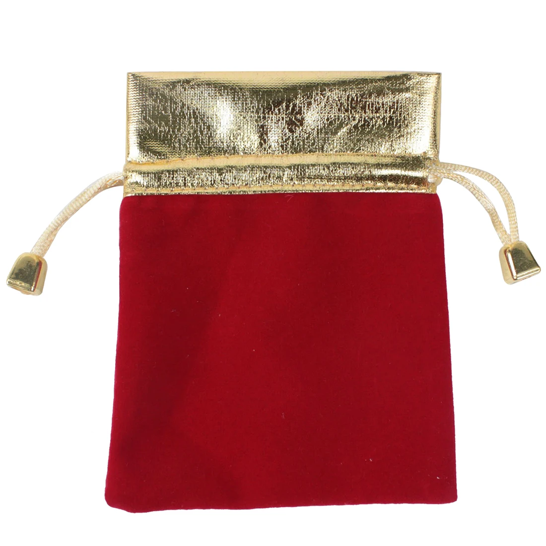 

Exquisite Velvet Small Drawstring Pouches Wedding Gift Bags,Red and Gold