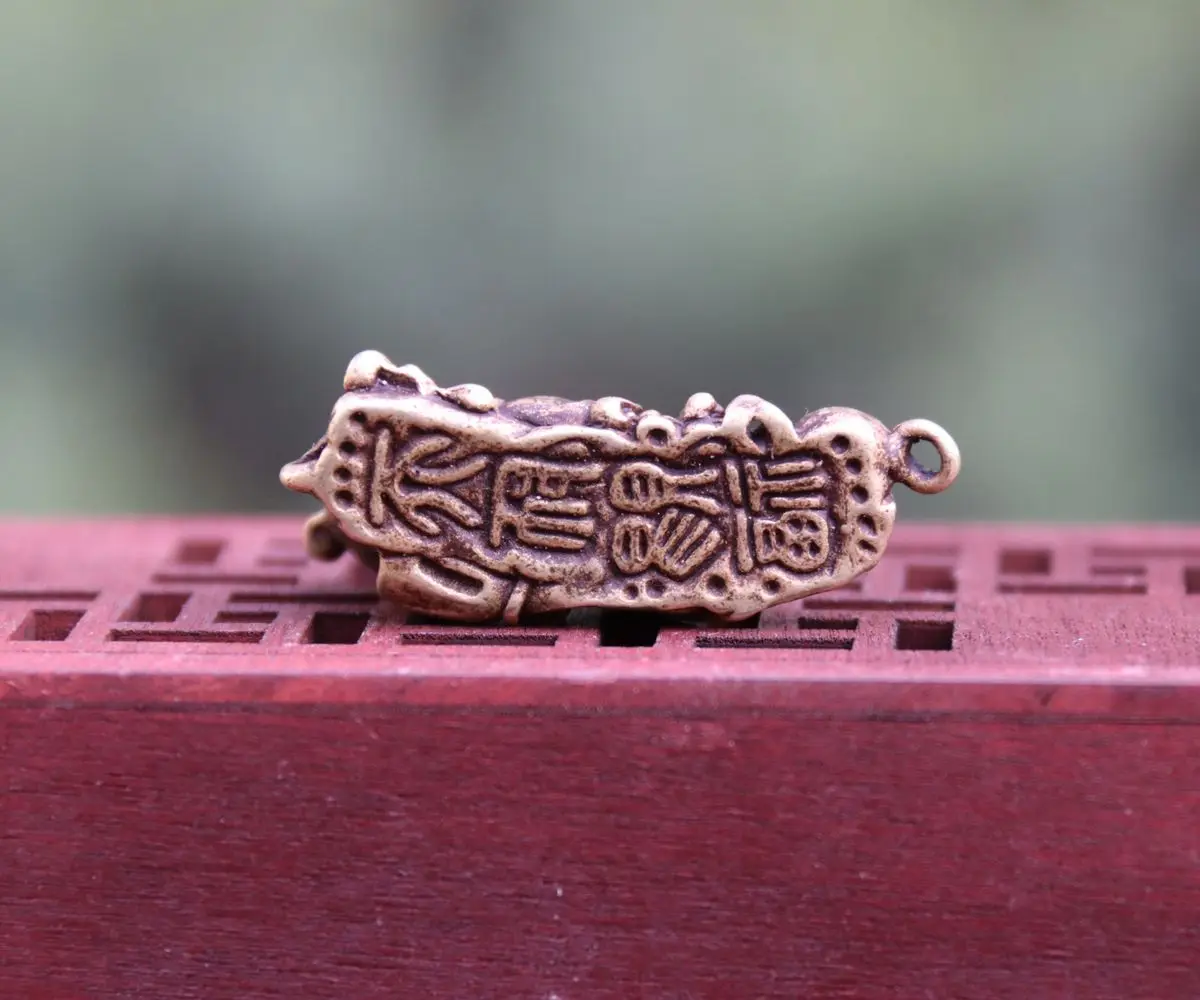 3 5 см китайский чистый Бронзовый ручной работы Taoist master ZhongKui Lucky Amulet кулон Мини