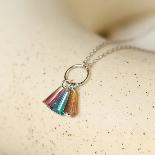Красочные Кисточкой Круг Ожерелье Женщины 100% 925 пробы серебро nacklace Ювелирное