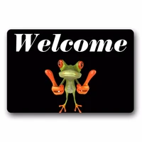 entrance floor mat non slip doormat welcome frog outdoor indoor rubber mat non woven fabric top 15 7x23 6 inch