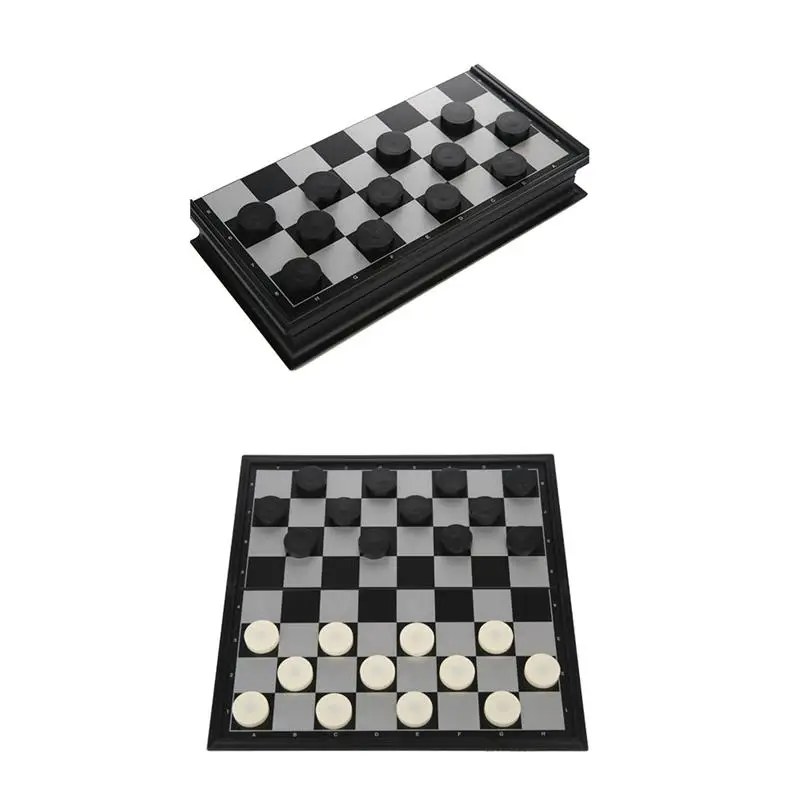 1 комплект прочный складной магнитный пластиковый Шахматный набор для шашек