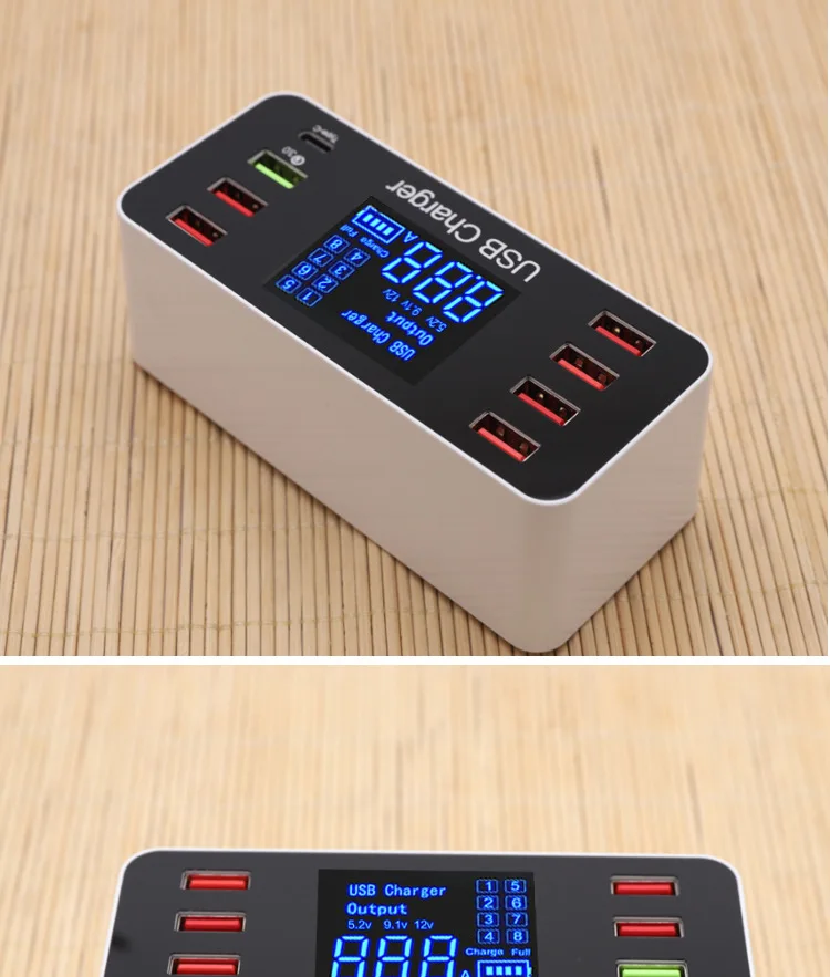 QC3.0USB зарядное устройство с цифровым дисплеем интеллектуальное IC автоматическое