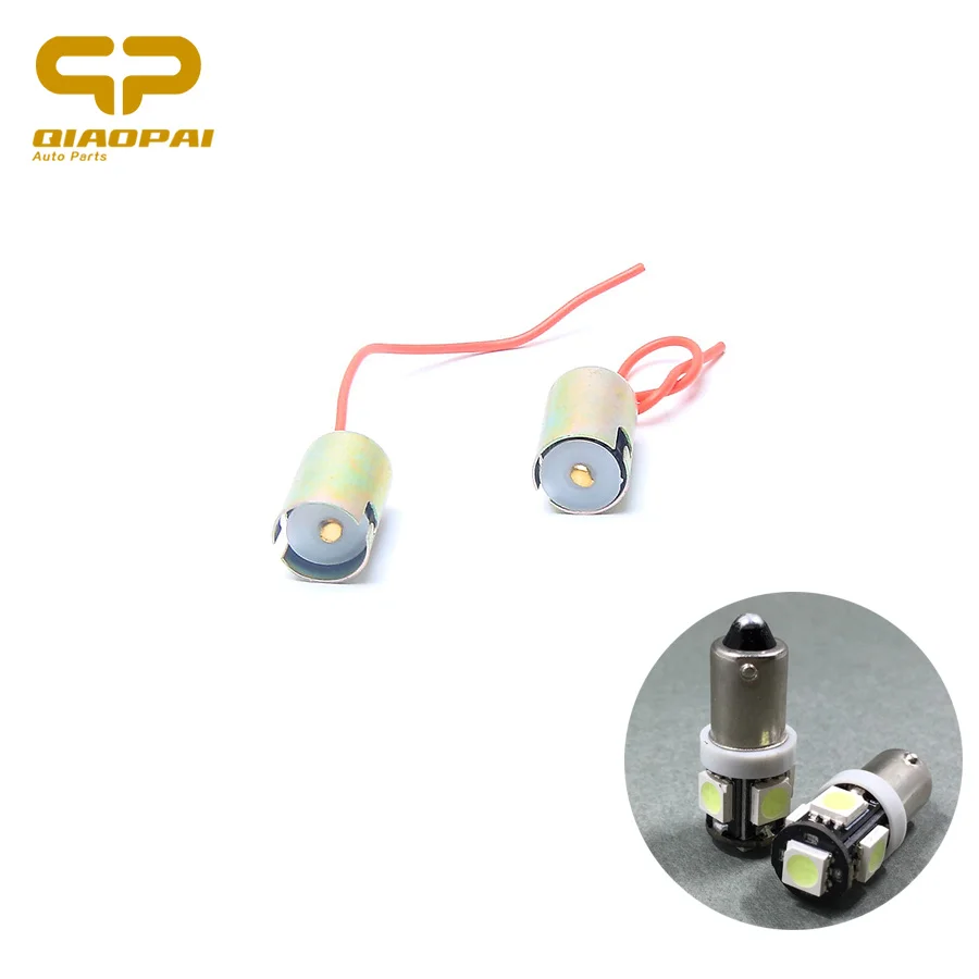 1 пара светодиодных индикаторов BA9S основа для лампы однопроводный двойной провод