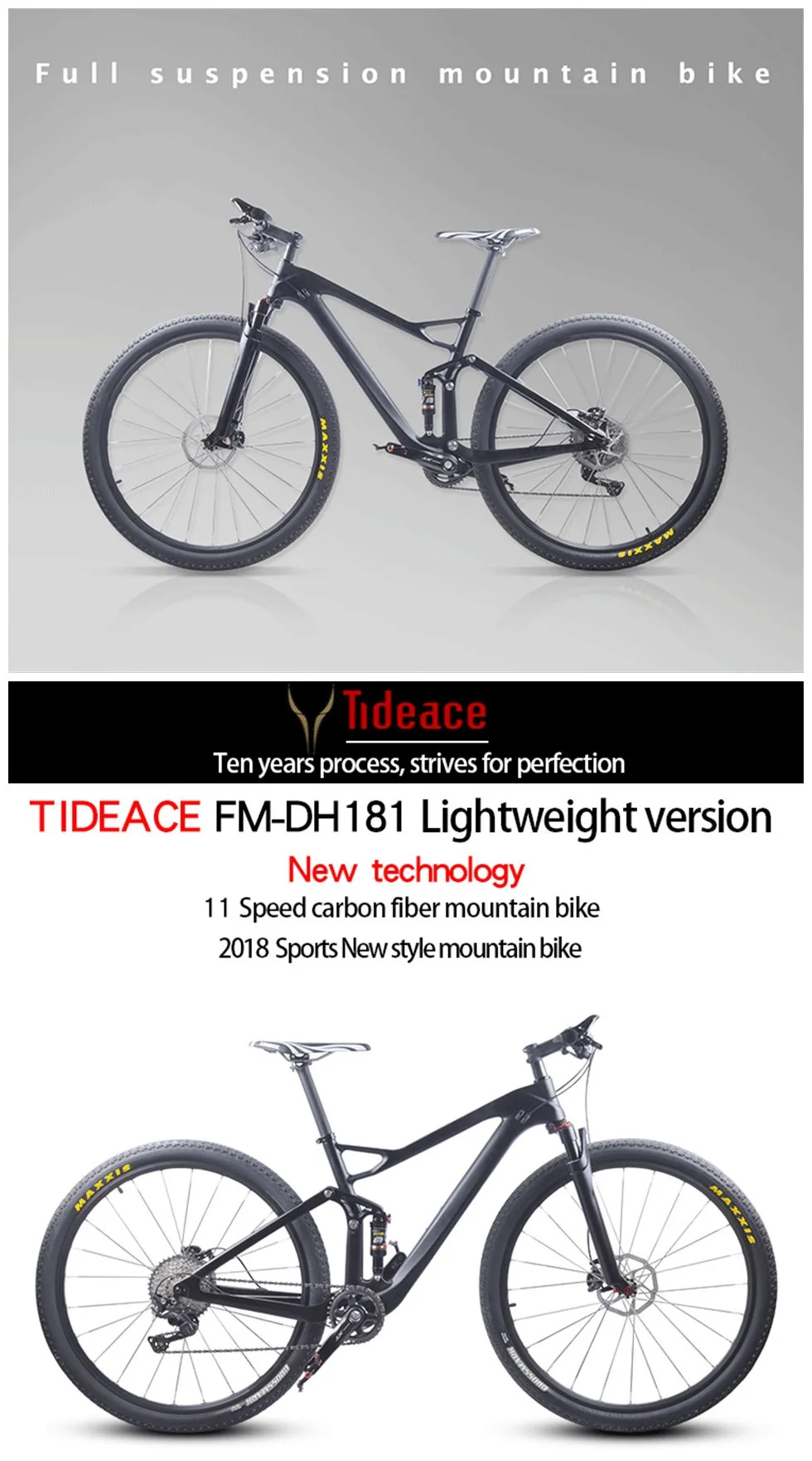 Tideace карбоновая MTB подвеска горный велосипед 29er 10s или 11s скорость 2" полная подвеска велосипед XT M8000 29er горный велосипед