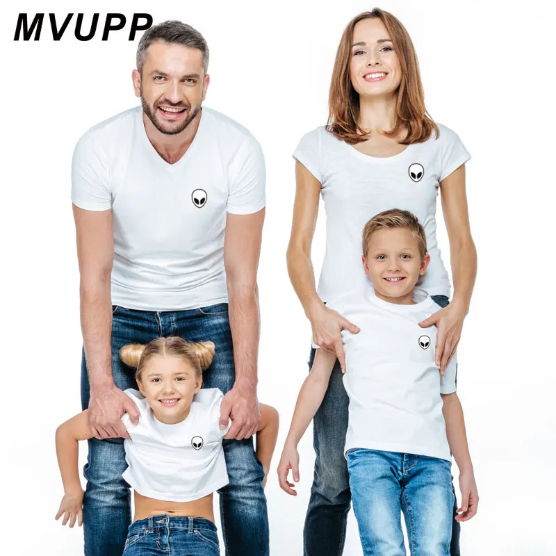 

skull alien family t shirt for mother daughter father son matching clothes daddy mommy and me girl boy cool tops tee mama baby