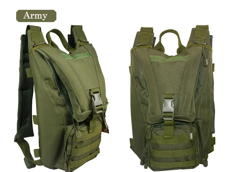 Army green(no water 15L армейский тактический рюкзак 600D военные Пеший Туризм Велосипедный Спорт Рюкзаки на открытом воздухе Велоспорт Отдых на природе воды сумка 2.5L - Цвет: Army green(no water