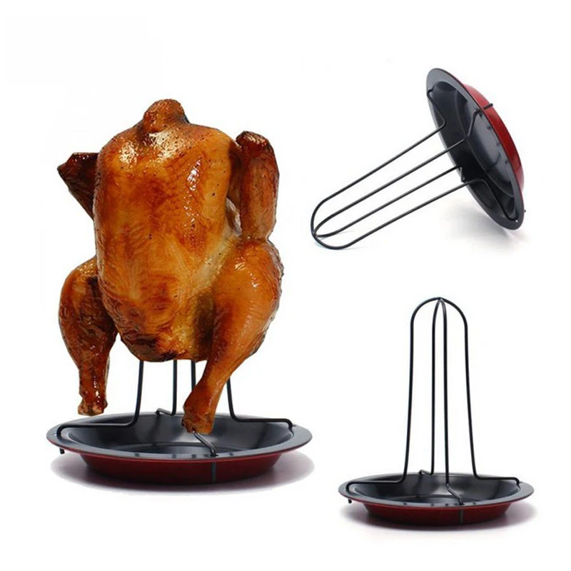1 Набор стойка для жарки курицы из углеродистой стали с лотком антипригарный