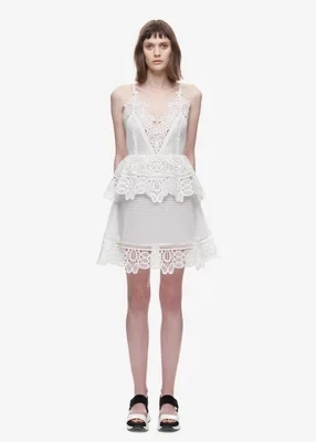 Женское кружевное платье мини с открытой спиной Роскошное дизайнерское