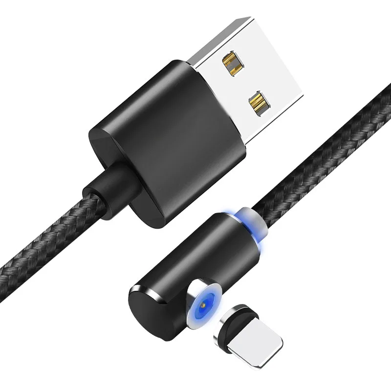 Черный 1 м 2 м 2.4A Быстрый Магнитный кабель Micro usb type C зарядное устройство для iPhone X 8 7 samsung Xiaomi магнит Android телефонный кабель Шнур - Цвет: Черный