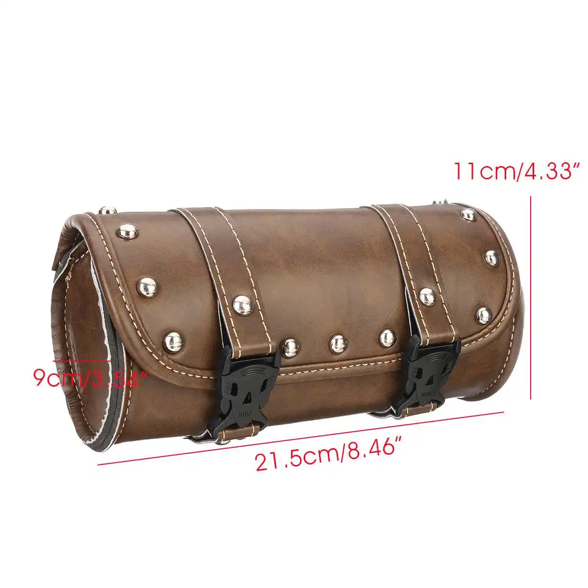 

Motorcycle Fork Tool Bag Retro Vintage Front Saddle Bag Tail Luggage Storage Bag PU Leather Universal For Honda/Yamaha/Suzuki