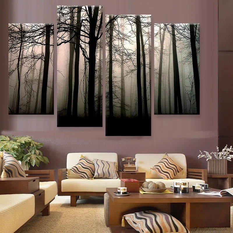 

Modern canvas printing art high quality hd 4 panel photo print painting
