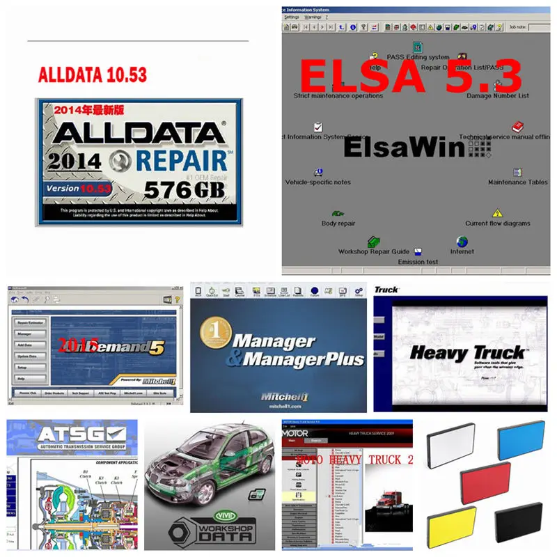 Alldata HDD 23in1 1 ТБ жесткий диск 10 53 Авто Ремонт Программное обеспечение Mit/chell OD5 2015V