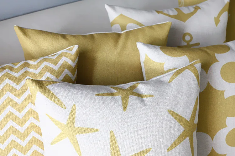 Европейская классическая Желтая подушка s простая Геометрическая красная для