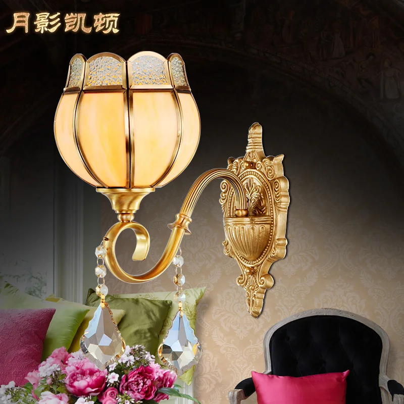 

Won't copper wall lamp fashion bedroom bedside lamp brief american style living room wall lamp crystal wall lamp