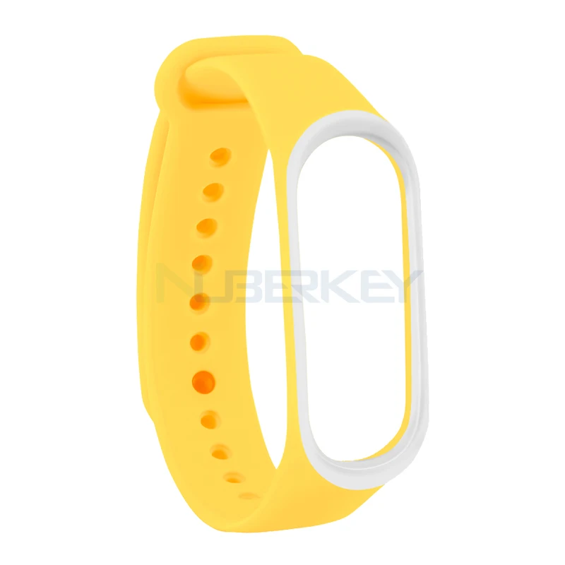 Yellow White Браслет для xiaomi mi Band 4 3 спортивный ремешок часы силиконовый ремешок для xiaomi mi band 3 аксессуары браслет mi band 4 ремешок - Цвет: Yellow White