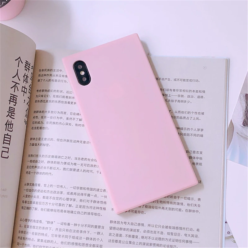 Квадратный силиконовый чехол из ТПУ для iPhone XS Max Xr 7 8 6 6s Plus 7Plus 8Plus мягкие