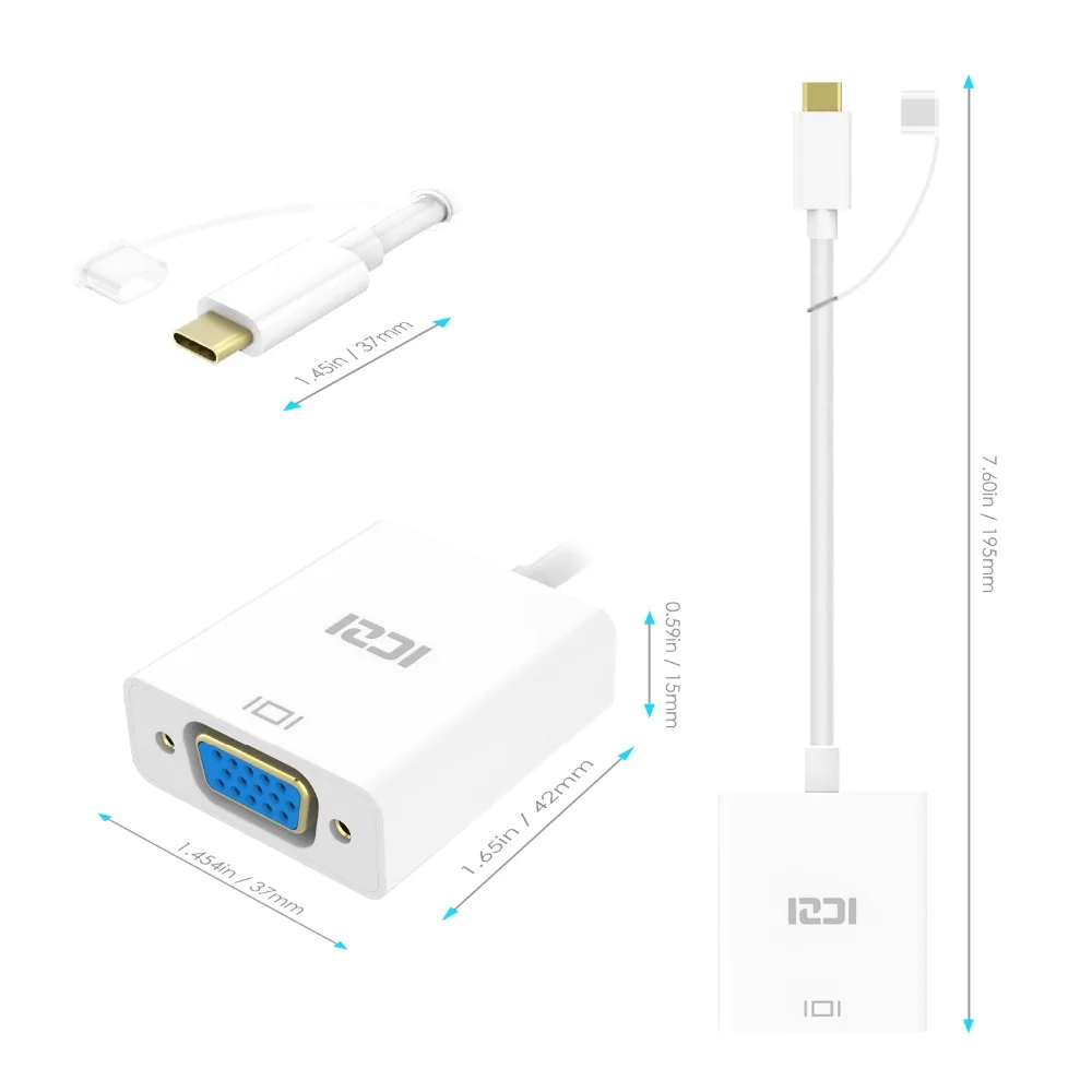ICZI usb type C VGA конвертер адаптер 3 1 c USB кабель для Apple Dell Yoga Lumia|to vga|vga cablevga converter |