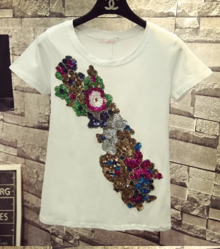 white tee Весенние и летние женские белые джинсовые брюки с блестками, обтягивающие универсальные базовые узкие брюки, студенческие Стрейчевые джинсовые брюки - Цвет: white tee