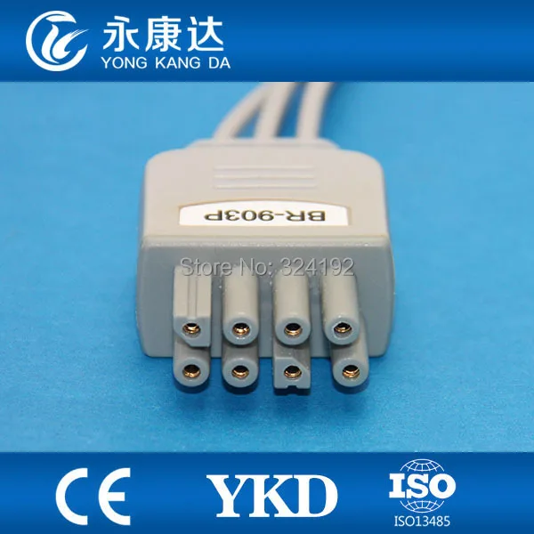 Совместимый многозвеньевой кабель IEC/3 поводка Nihon kohden ЭКГ-кабель и клипсы