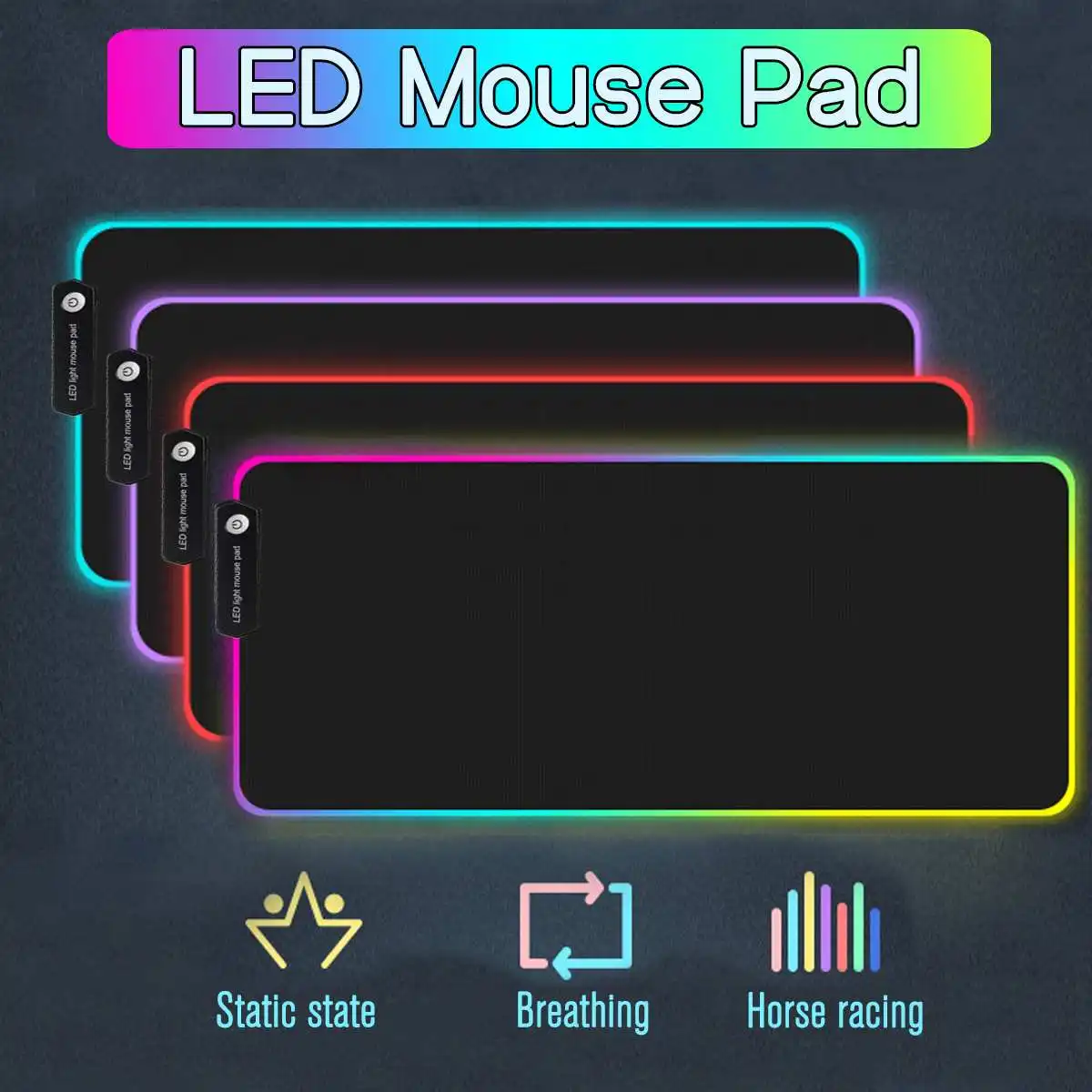 Большой RGB светодиодный игровой коврик для мыши геймерский Ной подсветильник кой