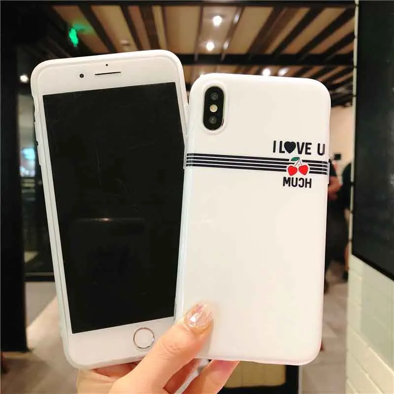 Love soft shell for iPhone X mobile phone case 6 6S 7 8Plus luxury silicone IMD fashion white protective cover | Мобильные телефоны