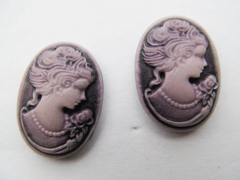 20pcs 18mmx25mm purple oval flatback resin beauty head lady cameo charm findingphone decoration kitdiy accessory jewellry free global shipping