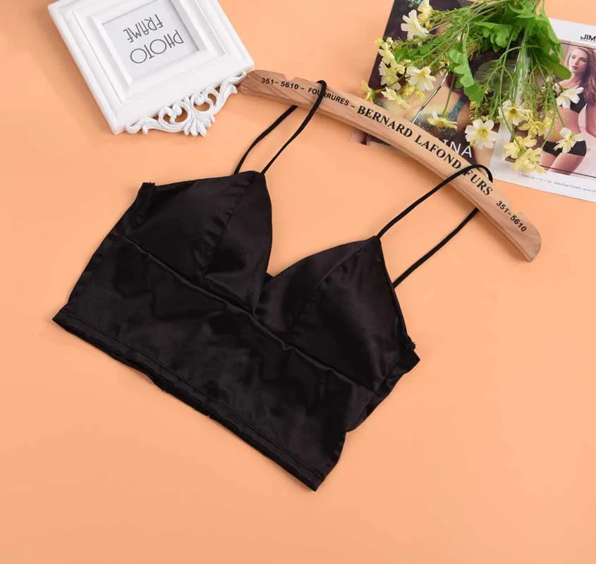 Женский укороченный топ Майка без косточек нижнее белье с бюстгальтером и