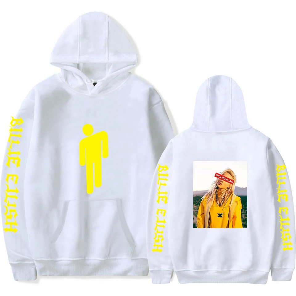 Новинка Billie Eilish толстовка мужская короткий рукав лето дикая Harajuku Досуг Мягкий Хлопок Толстовки белая простая уличная одежда