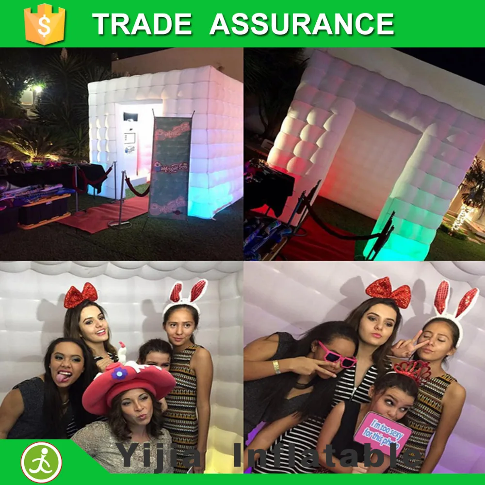 

LOGO print with led light wedding party use Yijia inflatable photo booth for sale