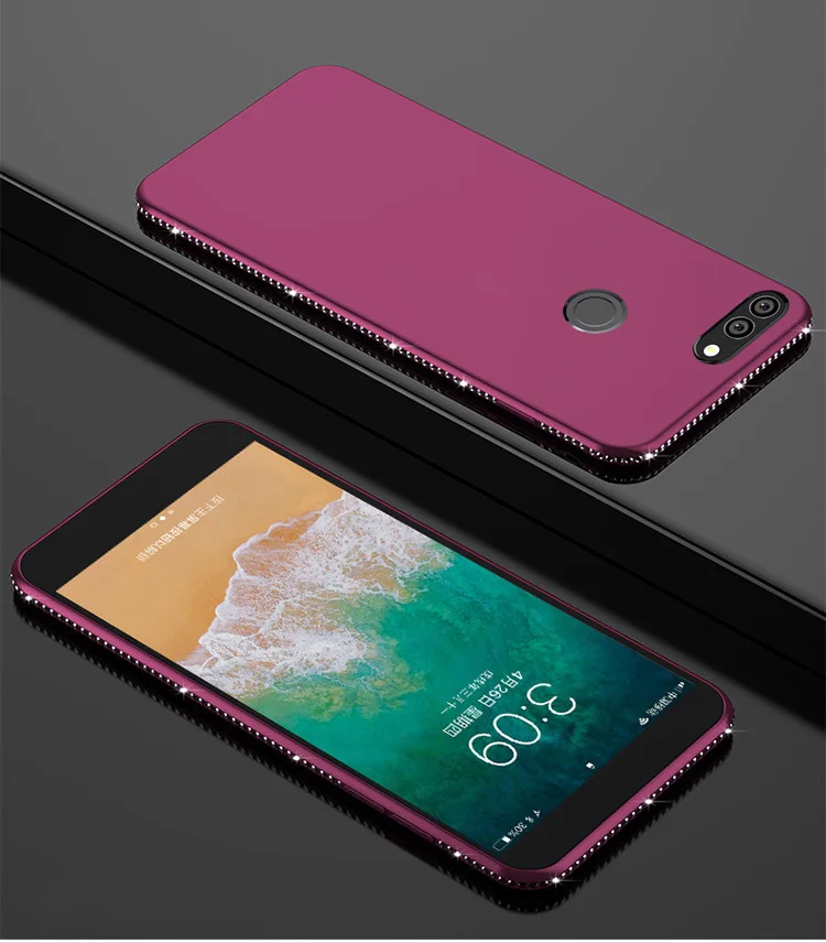 For Huawei Y9 2018 Case Cover Shiny Diamond Soft Phone Cases Enjoy 8 Plus |