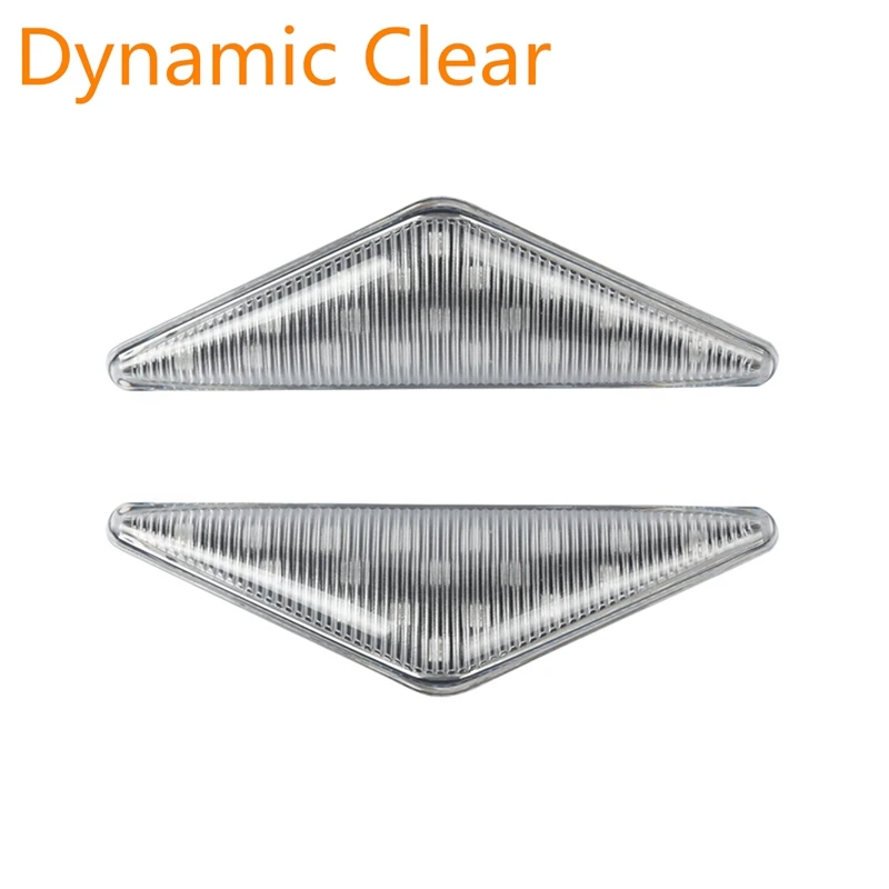 dynamic clear 2 шт., динамический светильник поворотного сигнала, светодиодные, боковые, габаритные фонари, боковой репитер, лампа 12 В, панельная лампа для MONDEO MK III для фокуса MK I - Испускаемый цвет: dynamic clear