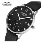 Оригинальные мужские часы GUANQIN 2021 с кожаным ремешком, водонепроницаемые часы, дизайнерские кварцевые часы, мужские наручные часы, мужские часы